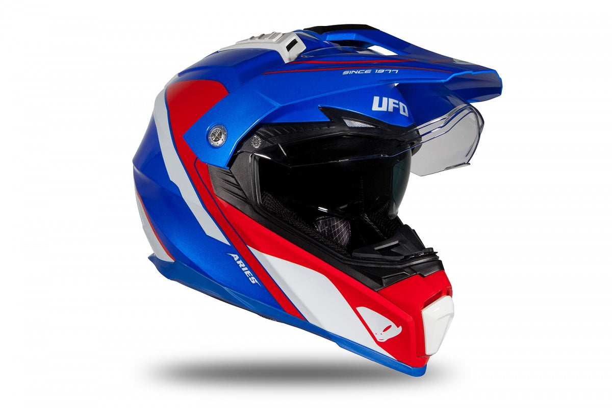 Casco Trail UFO Aries Blanco/Rojo/Azul